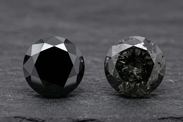 The three types of black diamonds: naturally included, carbonado, and treated, a gemological comparison