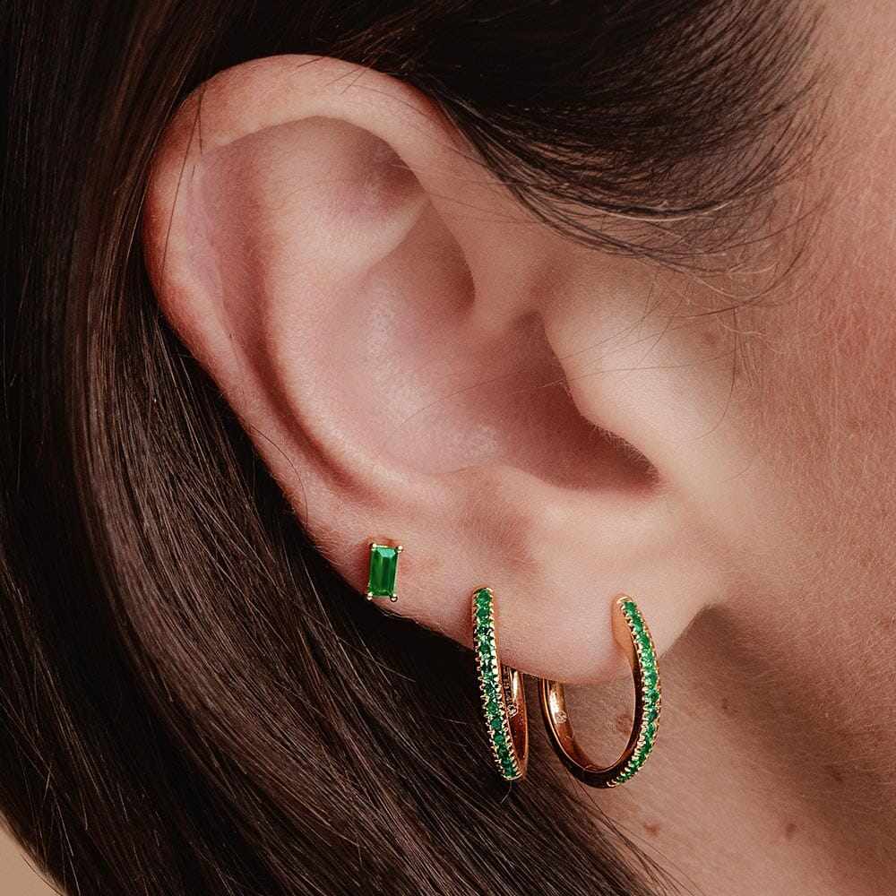 Emerald Renaissance Creole Earrings