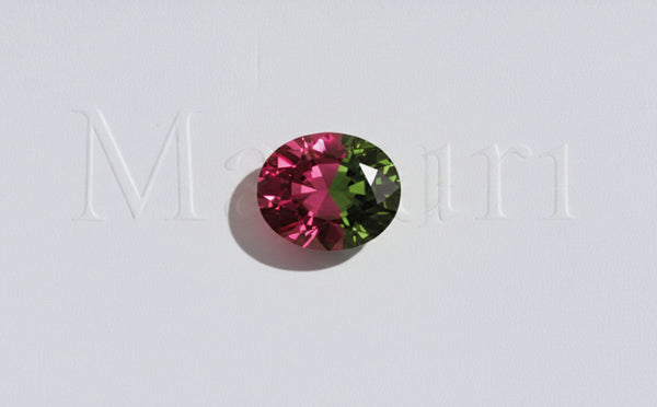 Bicolour pink and green oval-cut tourmaline, the October birthstone in fine jewellery