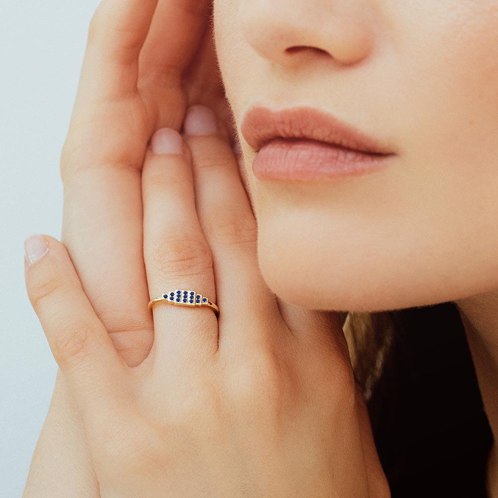 Brami XL geometric ring sapphire