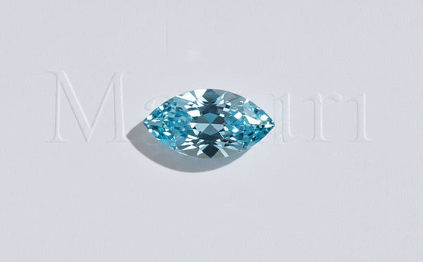 Turquoise-blue marquise cut aquamarine, the birthstone of March in fine jewellery