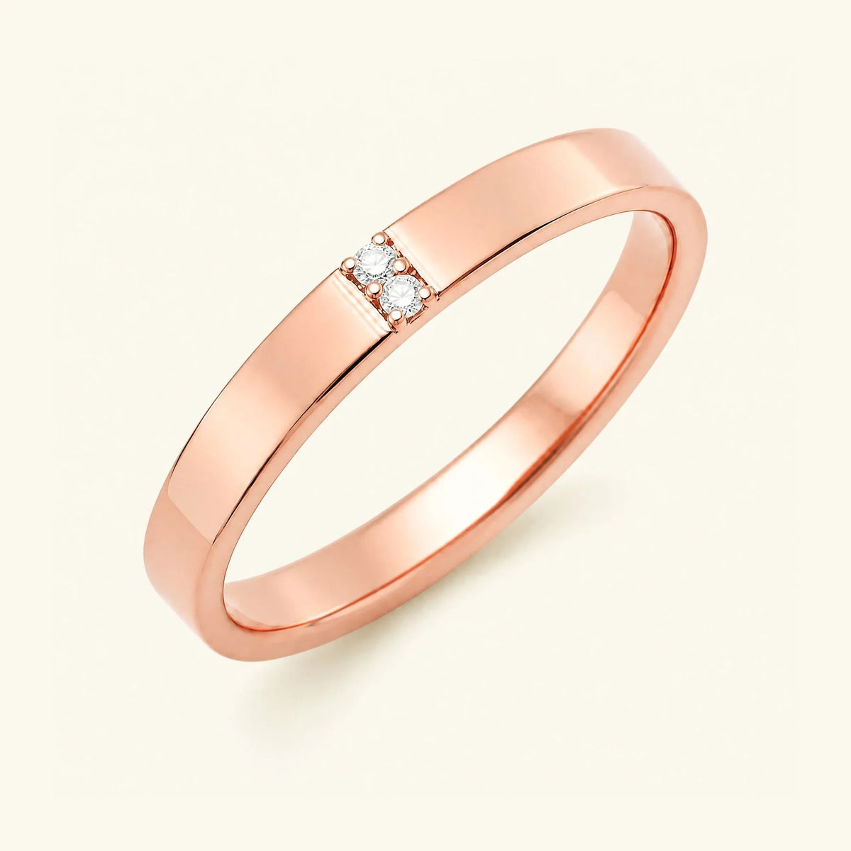 Diamond wedding ring for men in rose gold