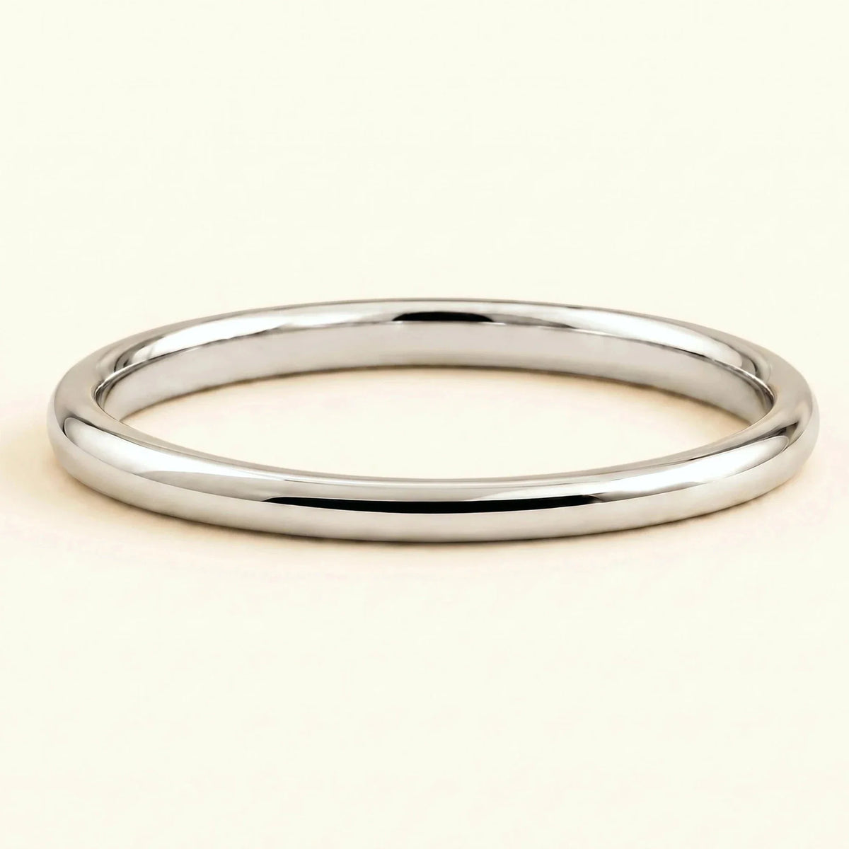 Shunya 18K white gold half-bangle wedding ring for women