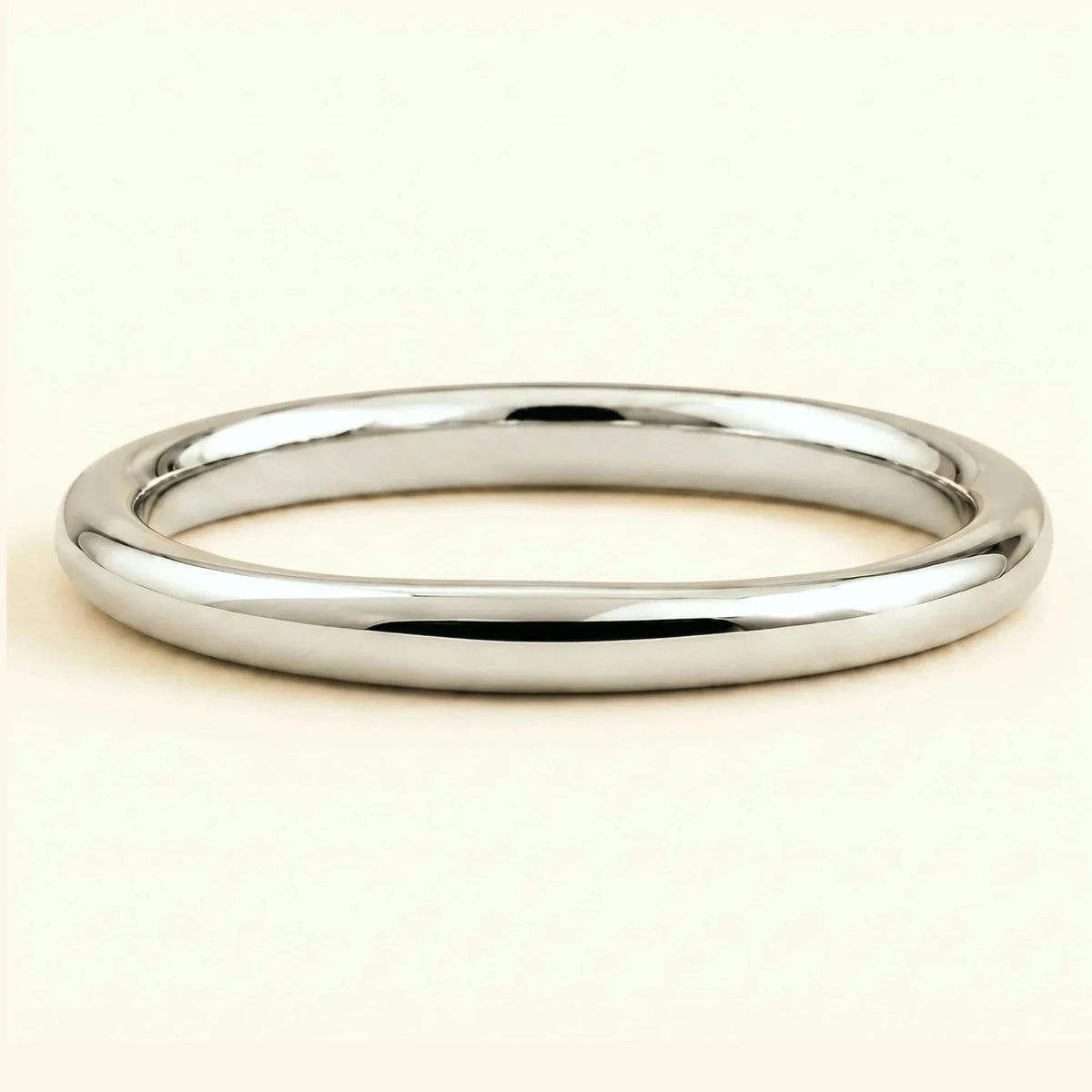 Shunya 3mm 18K white gold half-bangle wedding ring for men