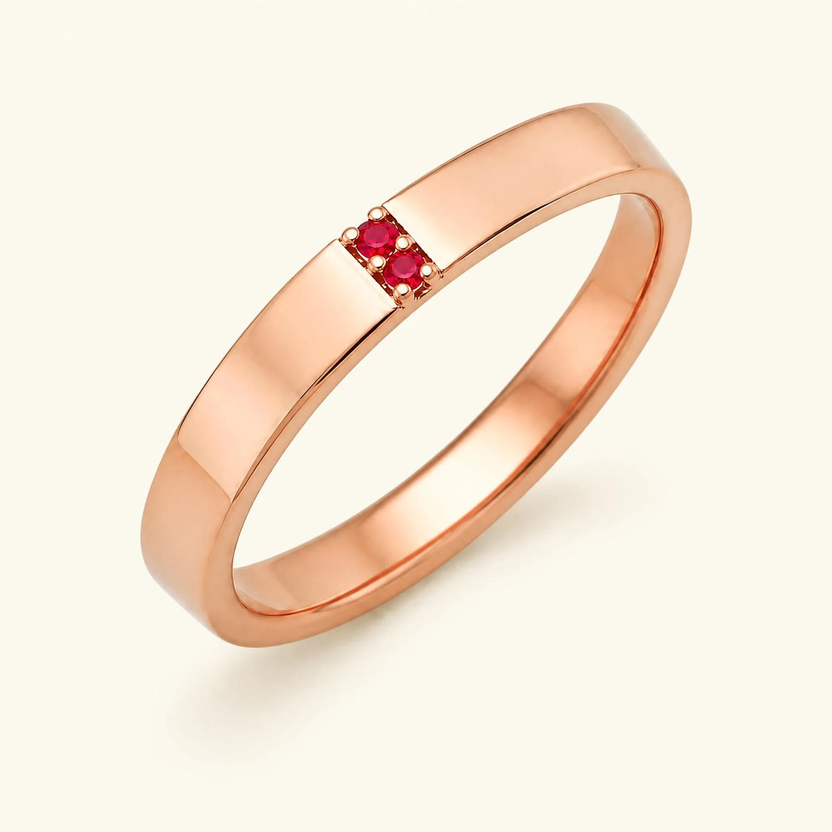Ruby wedding ring for men in rose gold