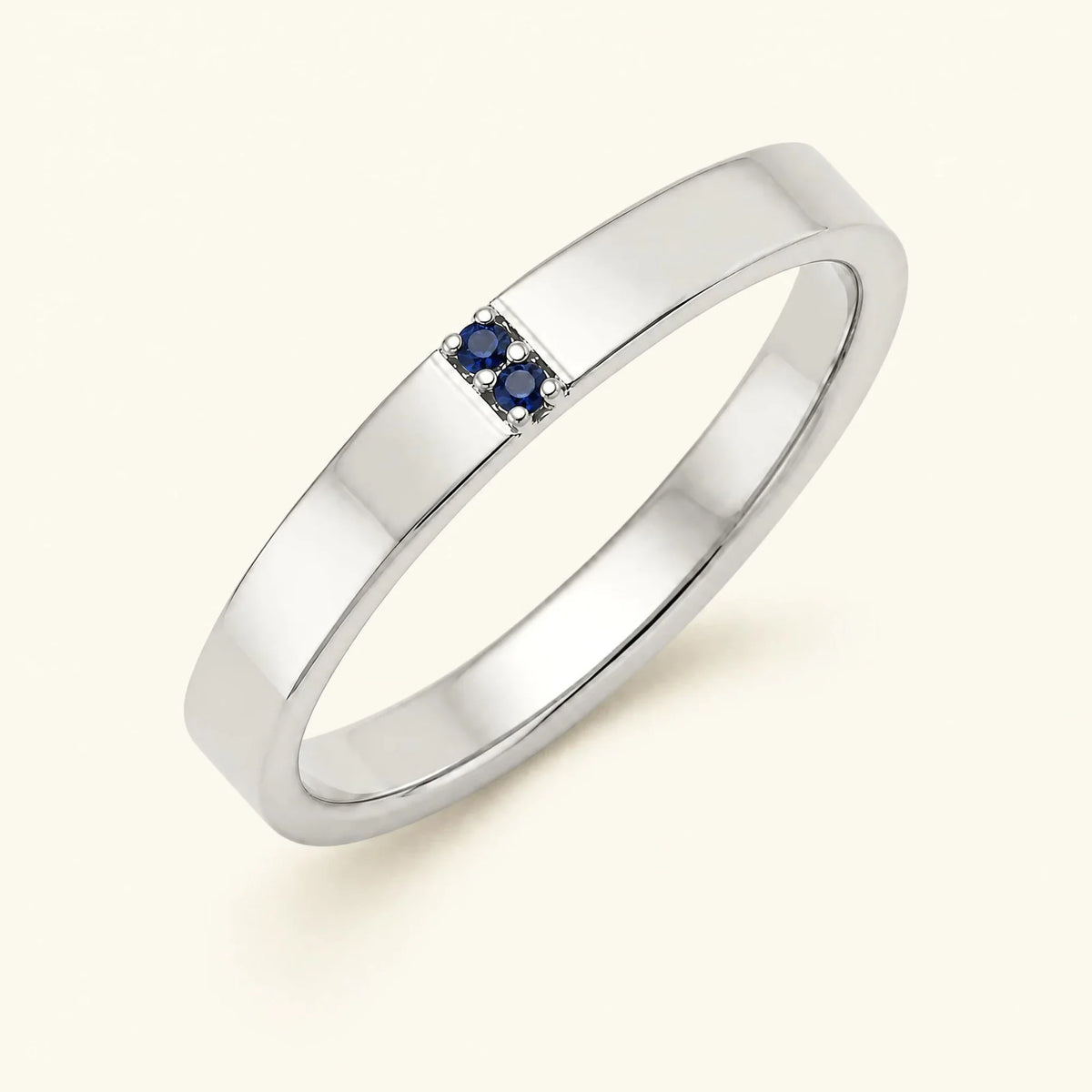 Sapphire wedding ring for men in white gold
