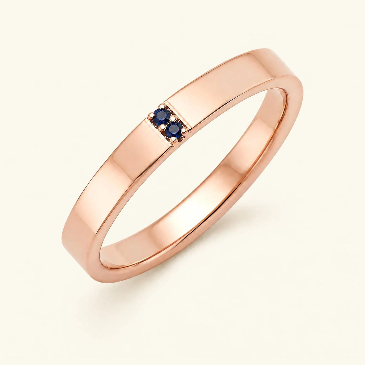 Sapphire wedding ring for men in rose gold
