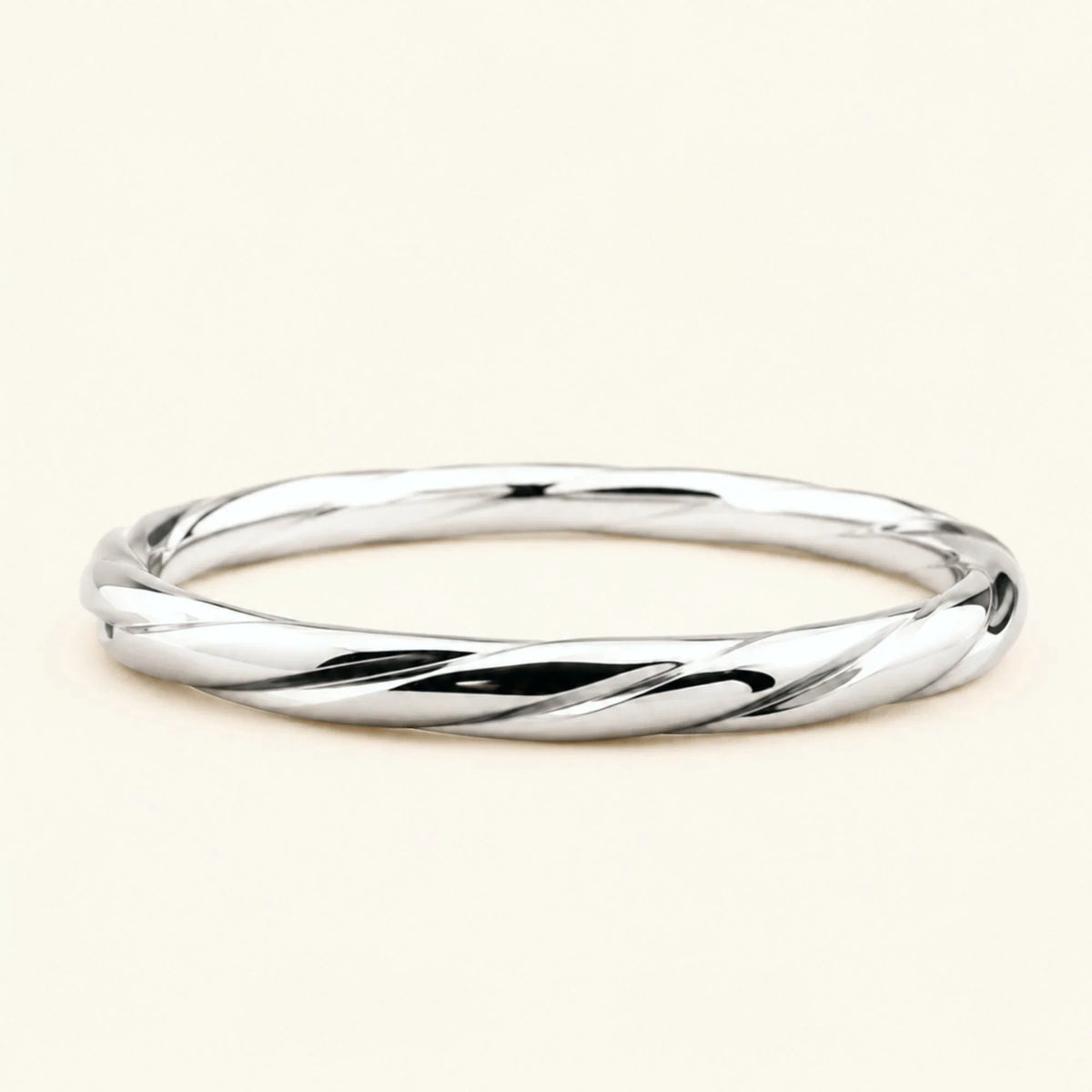 Vasuki twisted men's wedding band in 18k white gold, coiled ring