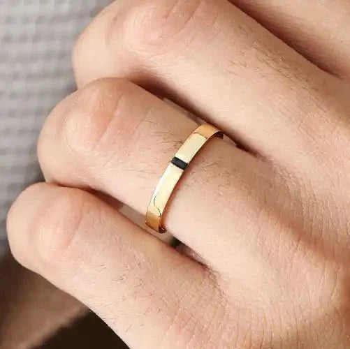 Agni baguette black diamond engagement ring