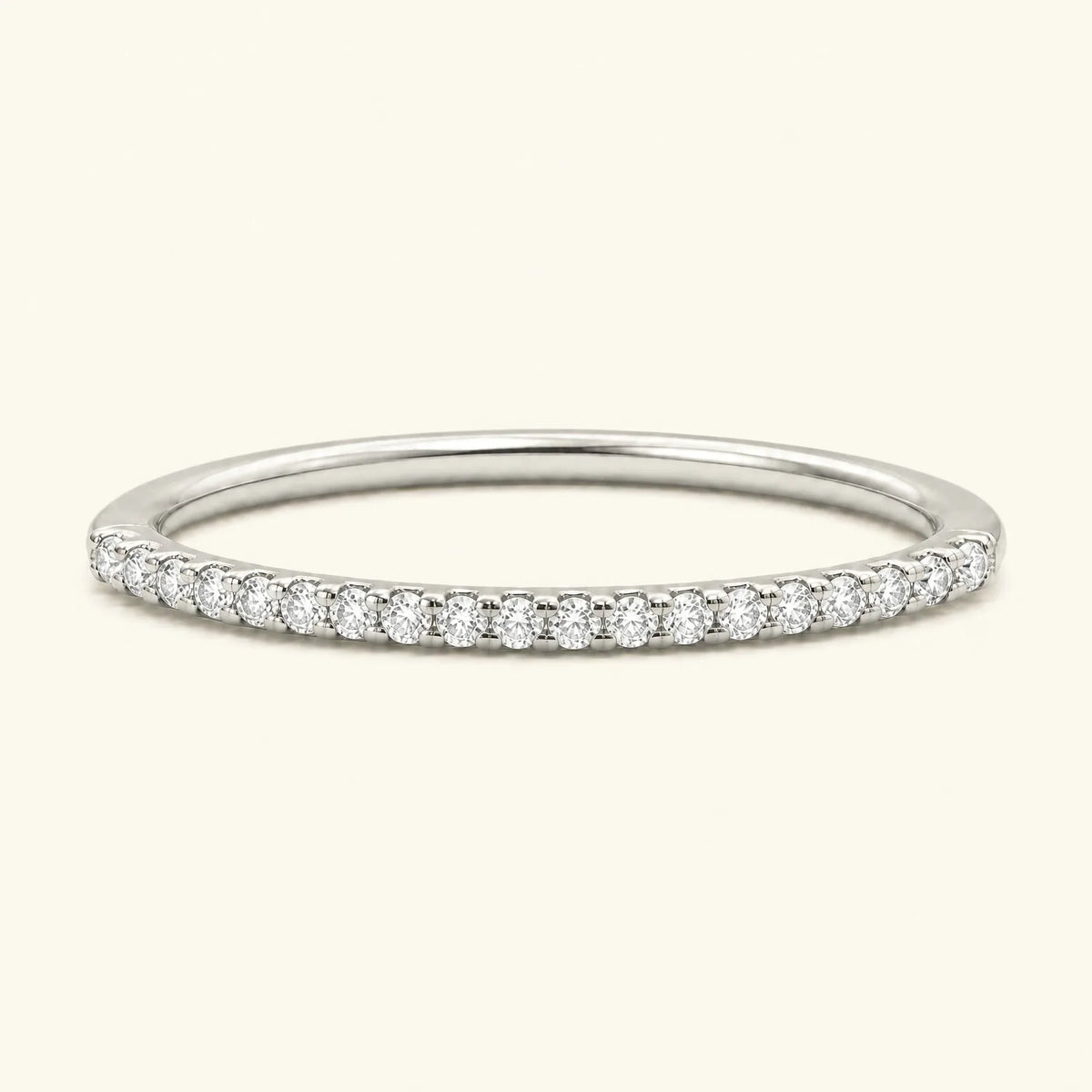 Fine diamond pavé eternity wedding ring — Shadi in 18K white gold