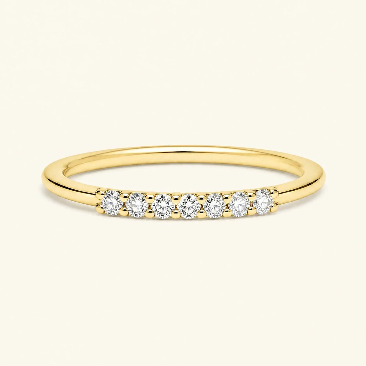 Vadha wedding ring pavé with 7 diamonds in yellow gold