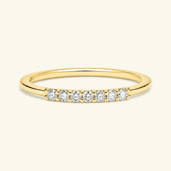Vadha wedding ring pavé with 7 diamonds in yellow gold
