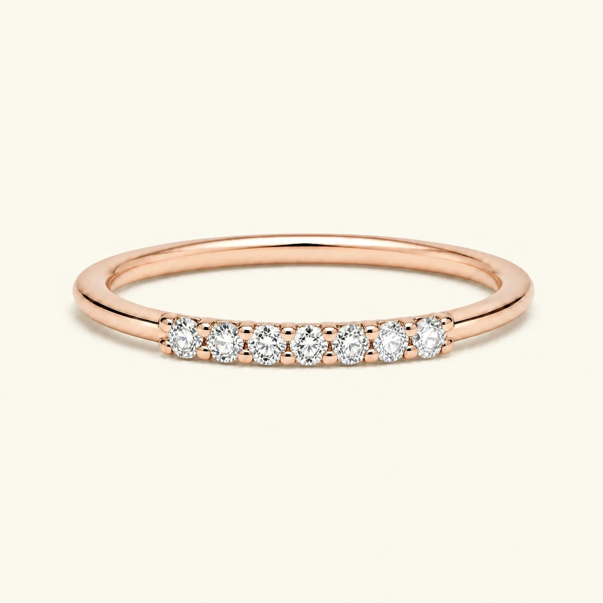Vadha wedding ring pavé with 7 diamonds in rose gold