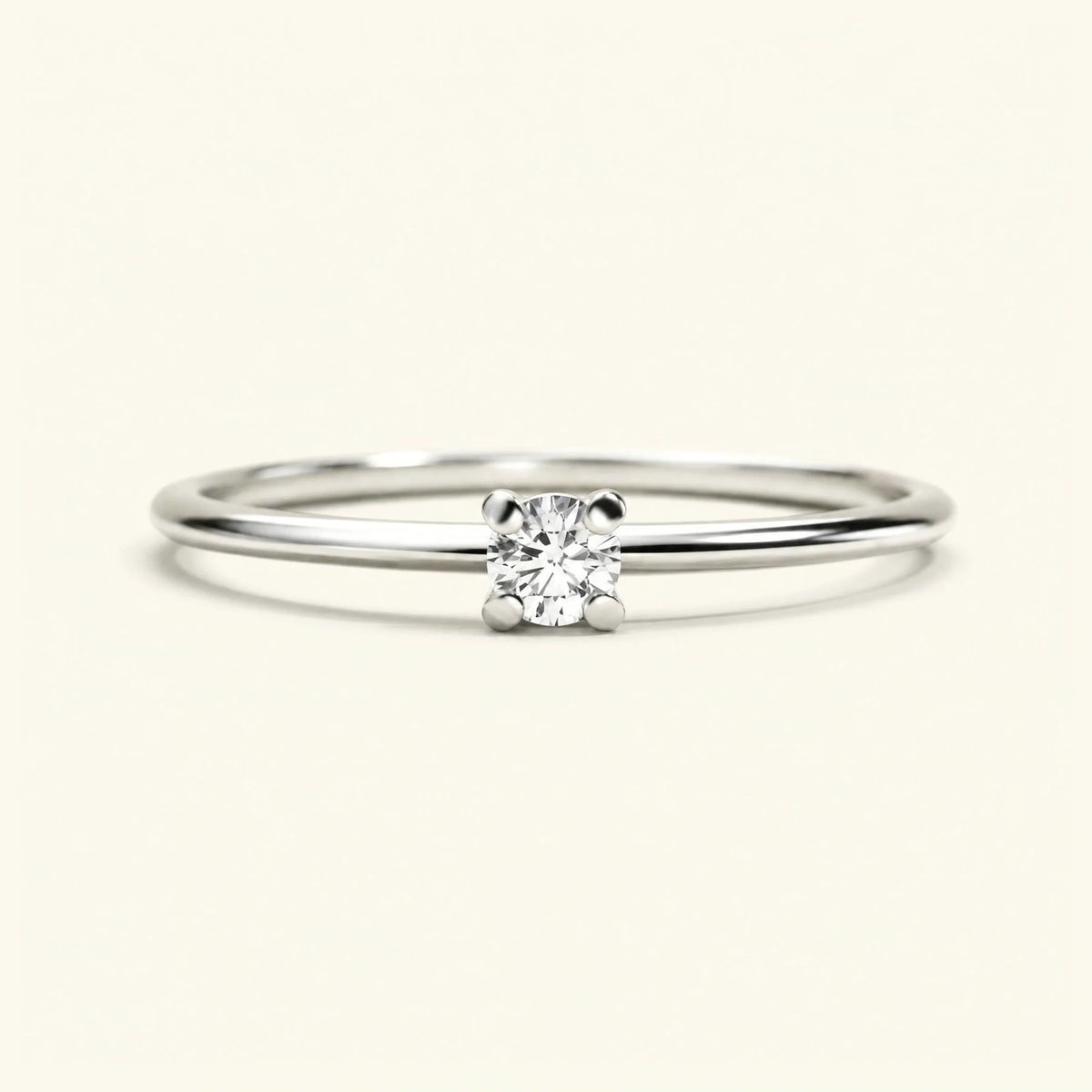 White gold solitaire diamond ring Saral