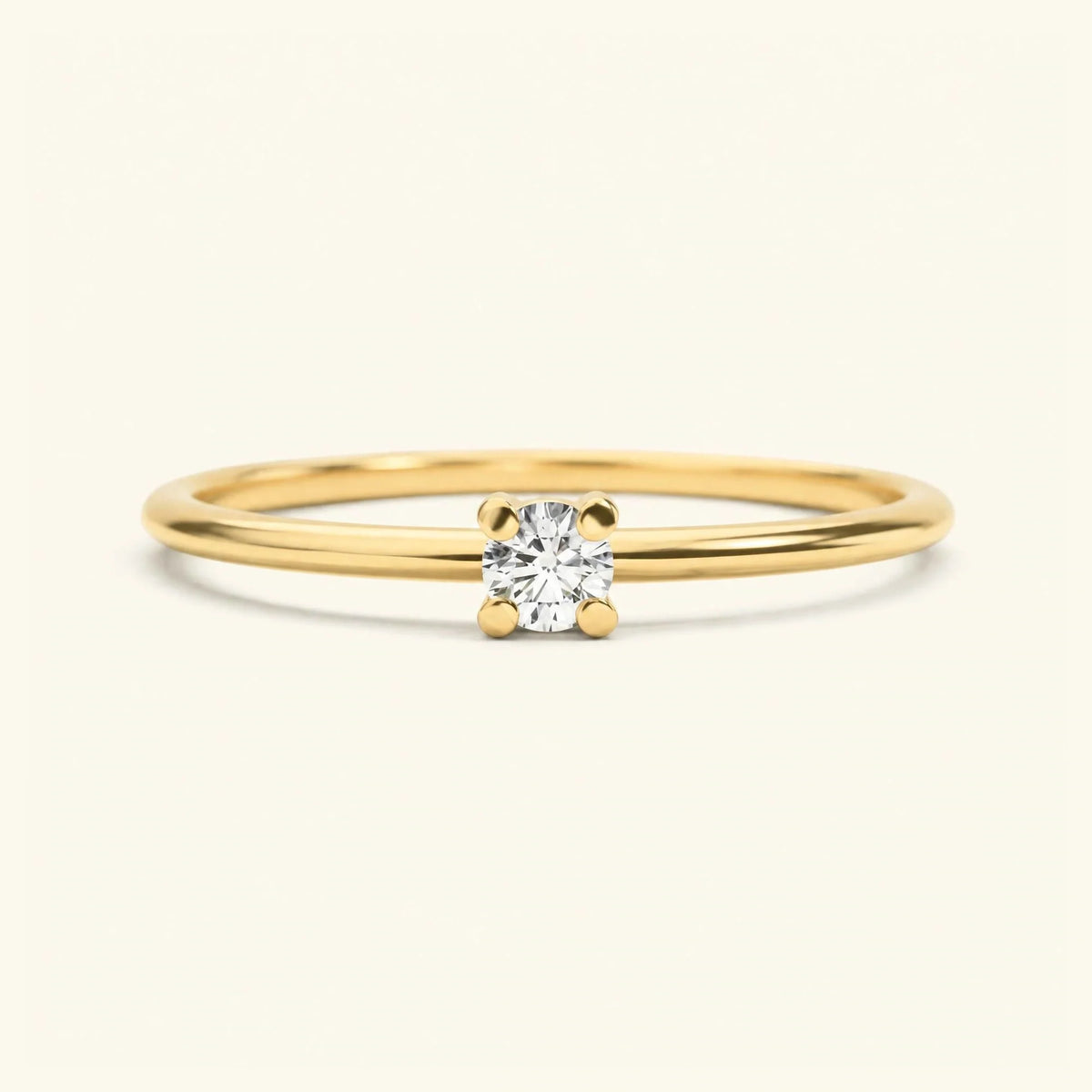 Saral diamond solitaire ring in yellow gold
