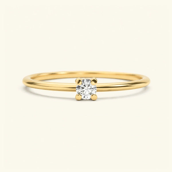 Saral diamond solitaire ring in yellow gold