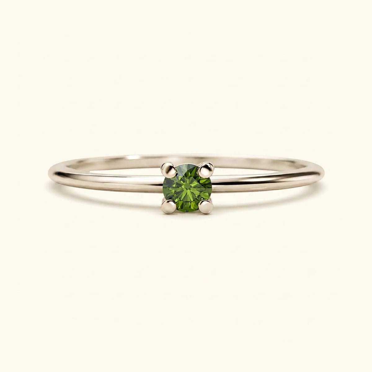 Saral green diamond ring white gold