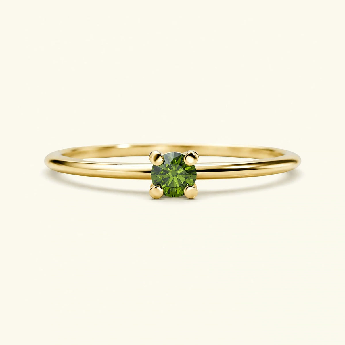 Saral green diamond ring yellow gold