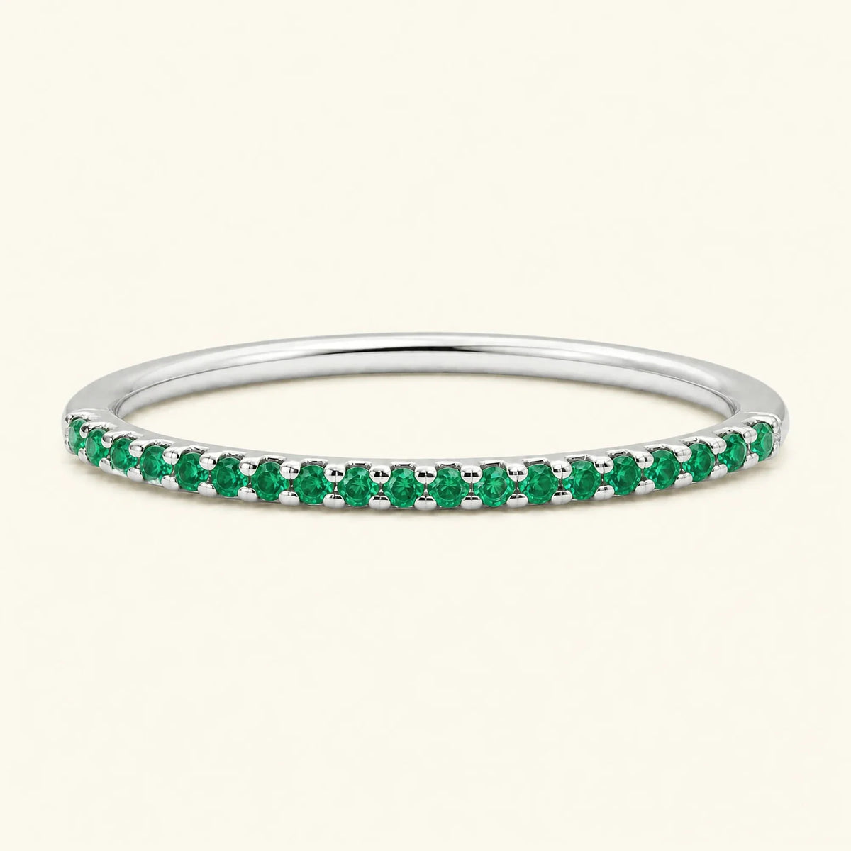 Shadi emerald eternity wedding ring in white gold
