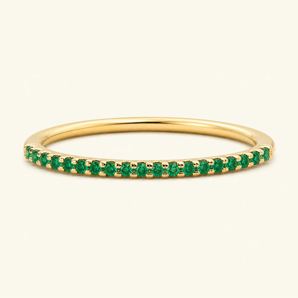 Shadi emerald eternity wedding ring in yellow gold
