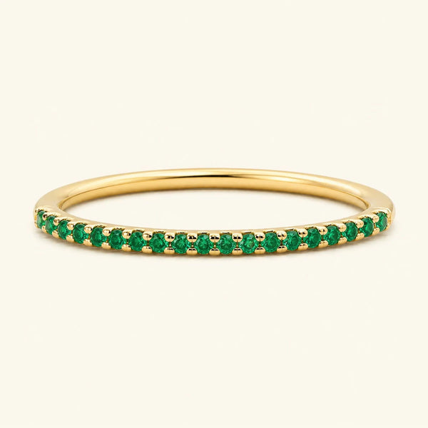 Shadi emerald eternity wedding ring in yellow gold