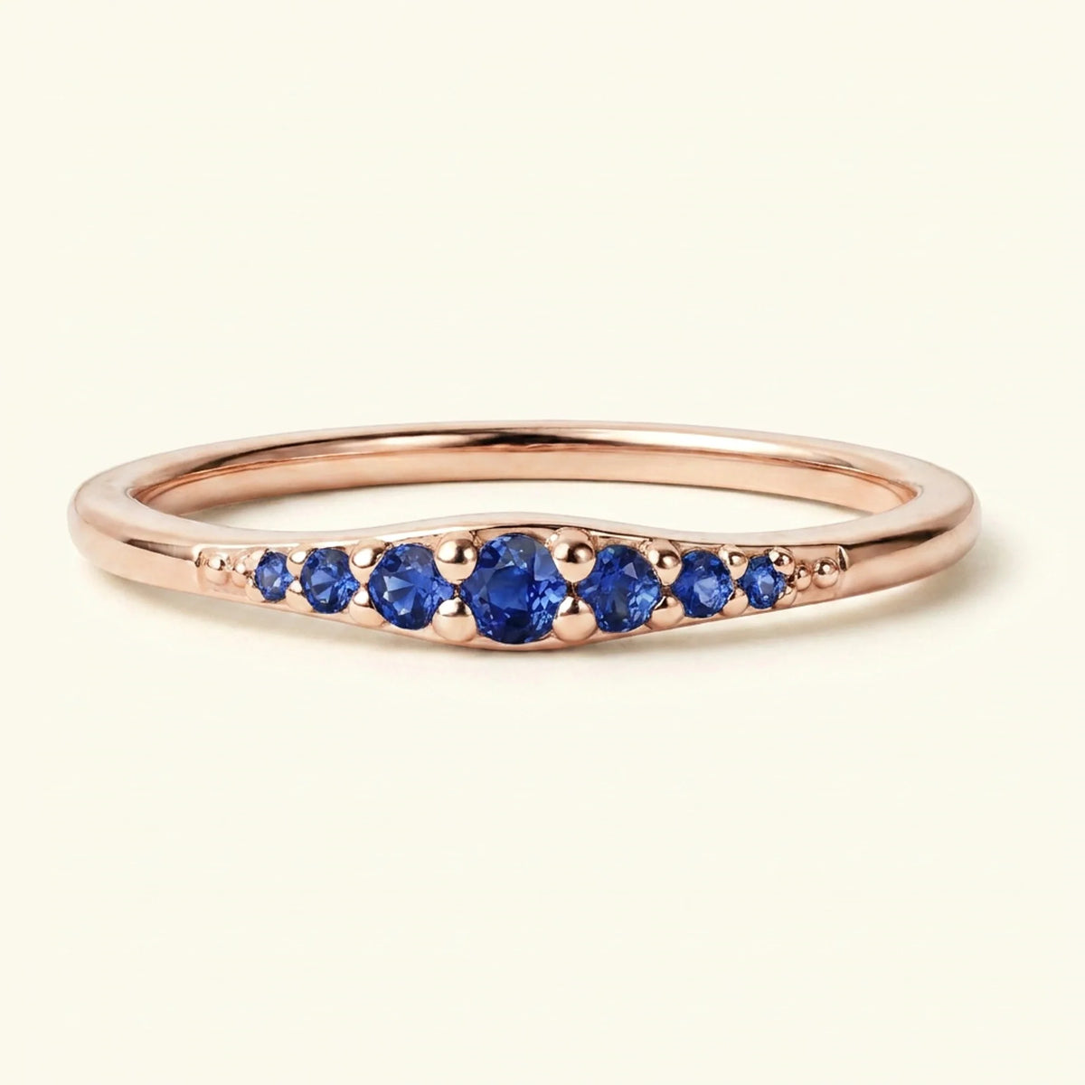 Rose gold Sushma ring pavé set with sapphires