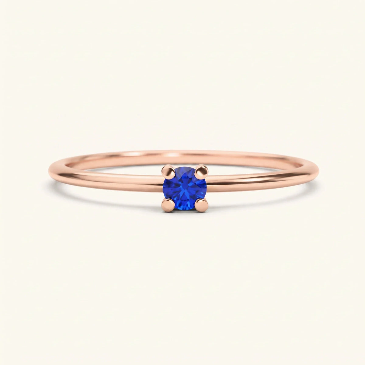 Sapphire solitaire ring in rose gold Saral