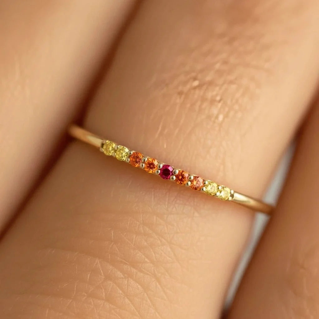 Kiran ring sunset sapphire orange and yellow