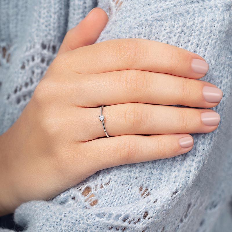 Rose gold solitaire diamond ring Saral