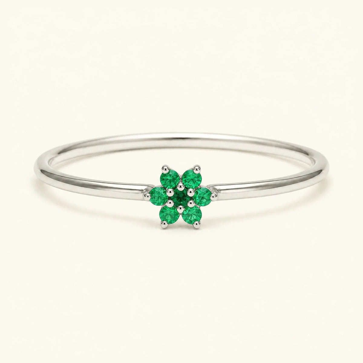 Surya canopy ring 18K white gold