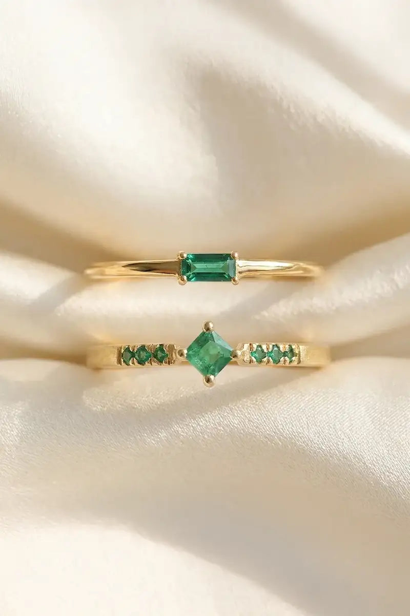 Mayuri Sushma emerald ring in 18K rose gold