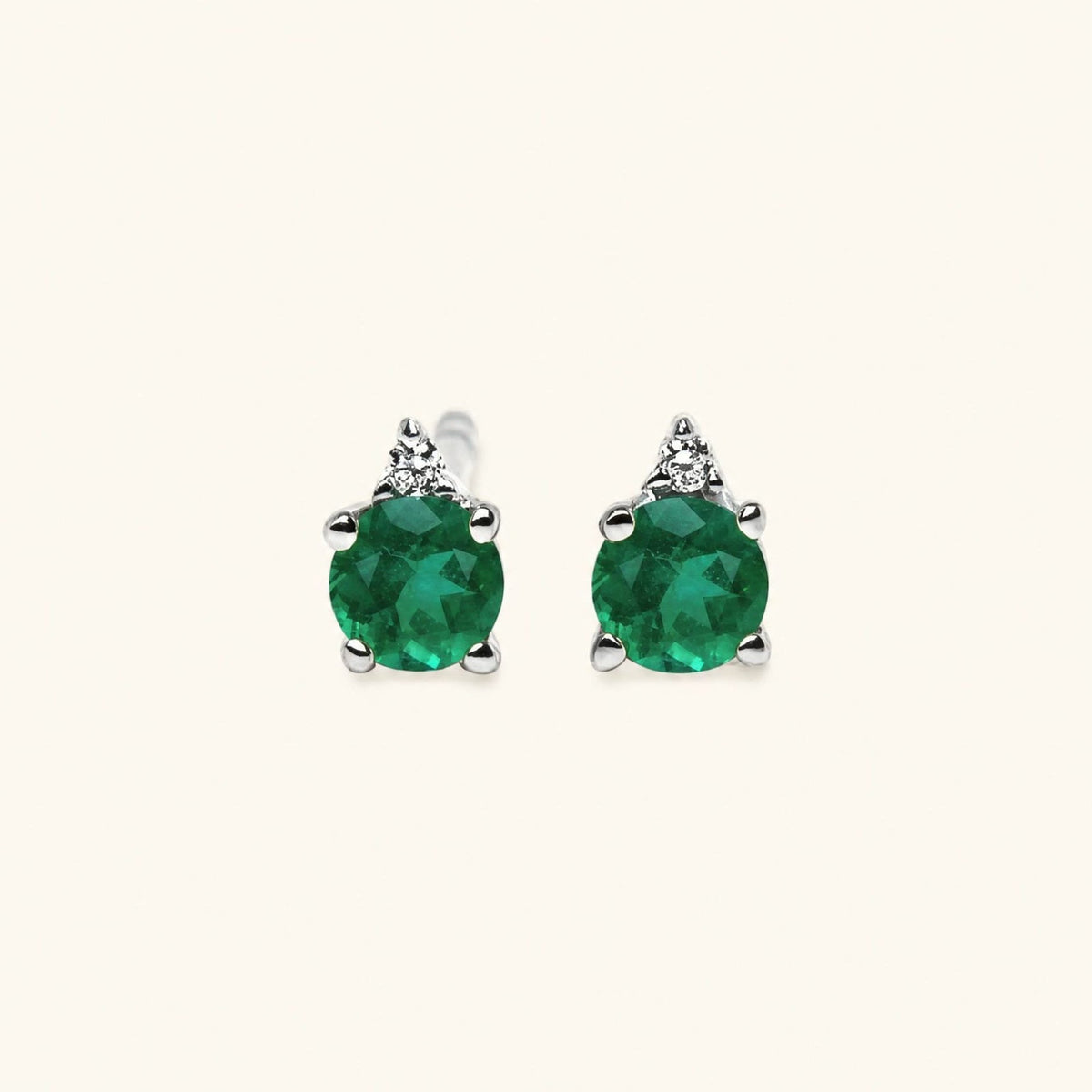 Devi Emerald Earrings - white gold