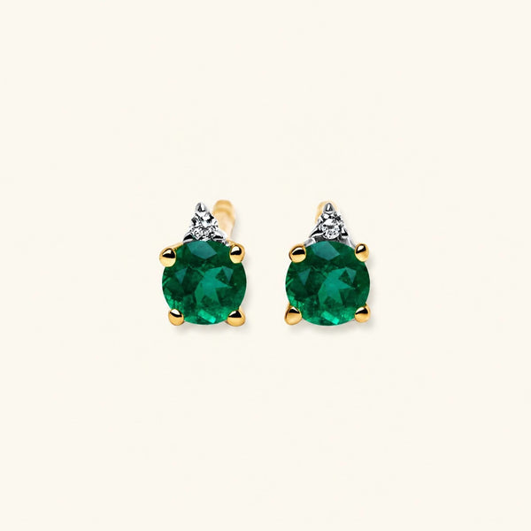 Devi Emerald Earrings - yellow gold