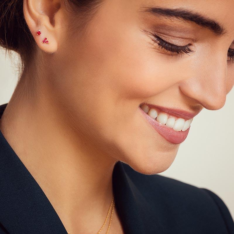 Small ruby earrings