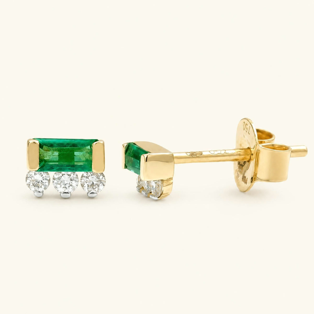Prana emerald earrings yellow gold