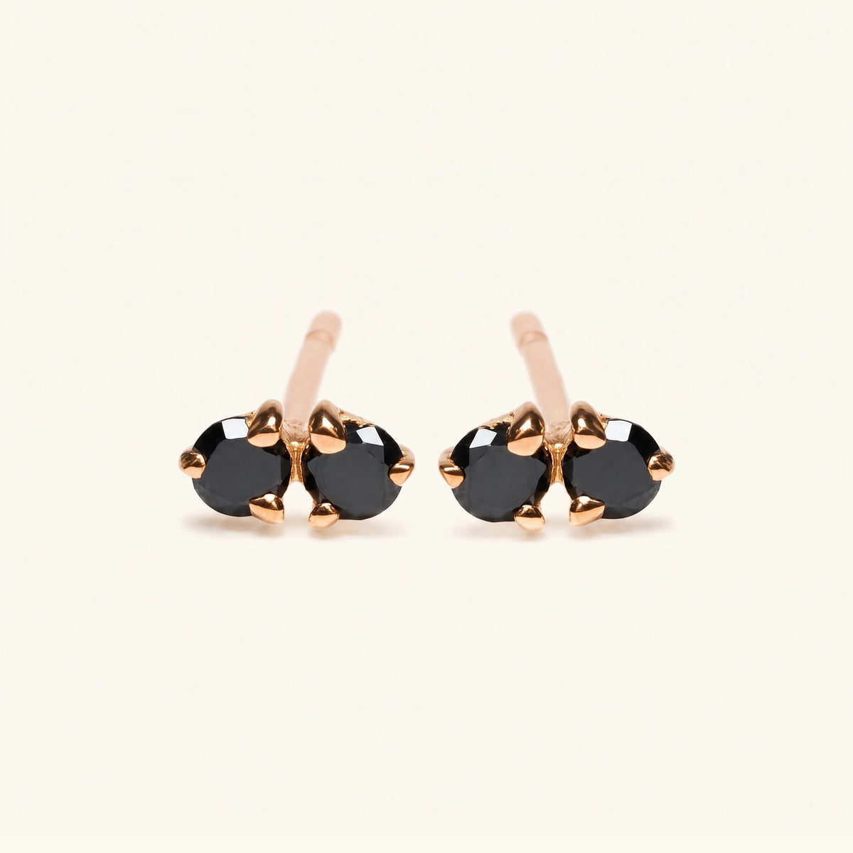 Prema Black Diamond Earrings - Rose Gold