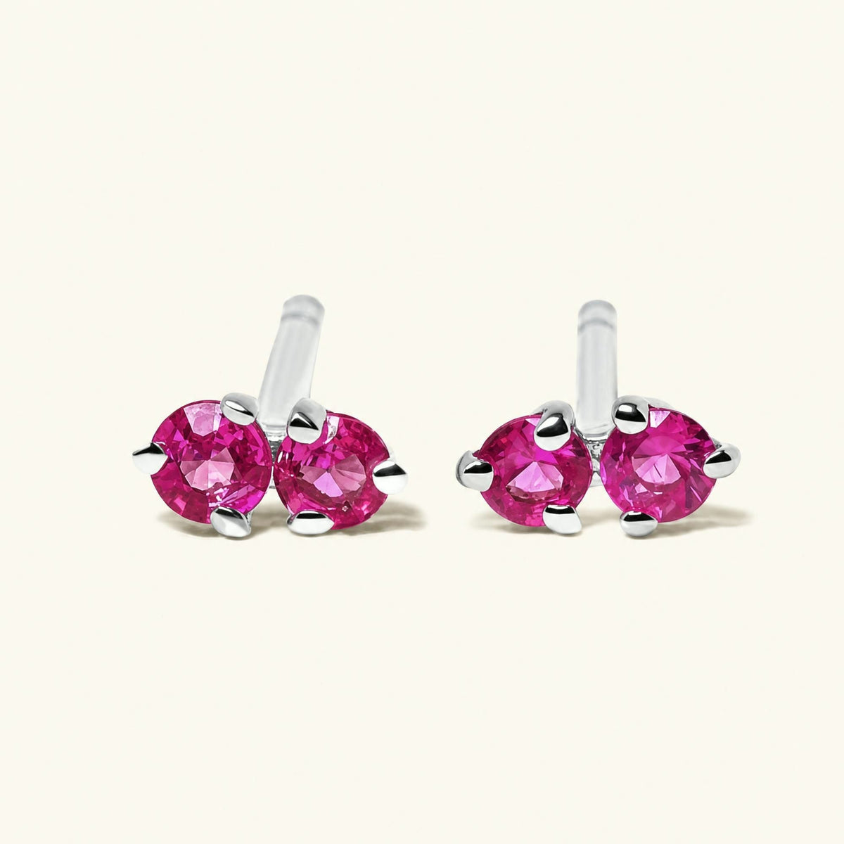 Prema Ruby Earrings - white gold