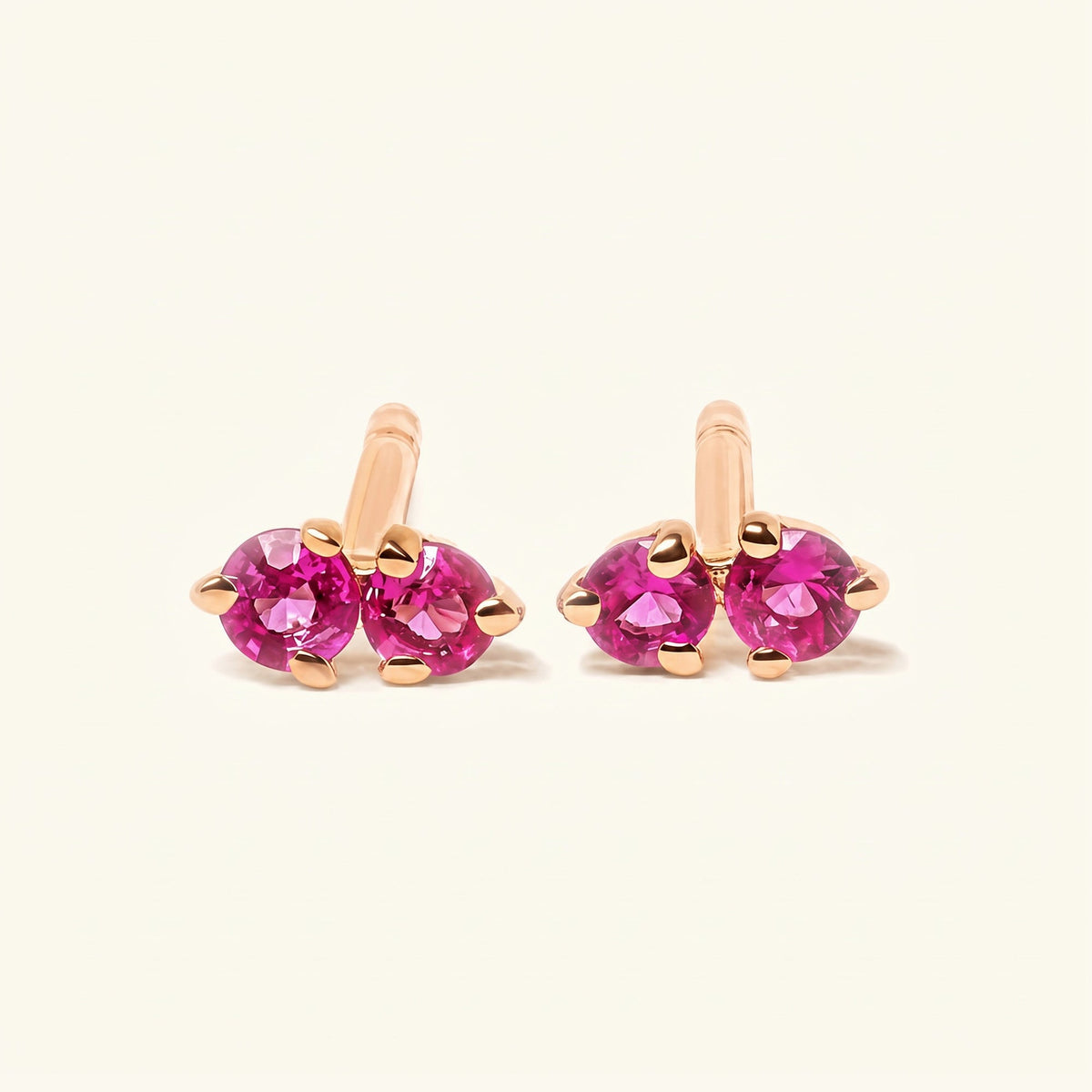 Prema Ruby Earrings - Rose Gold