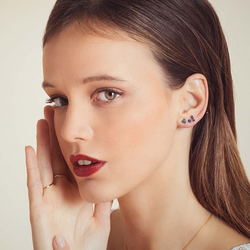 Sapphire earrings in gold vermeil