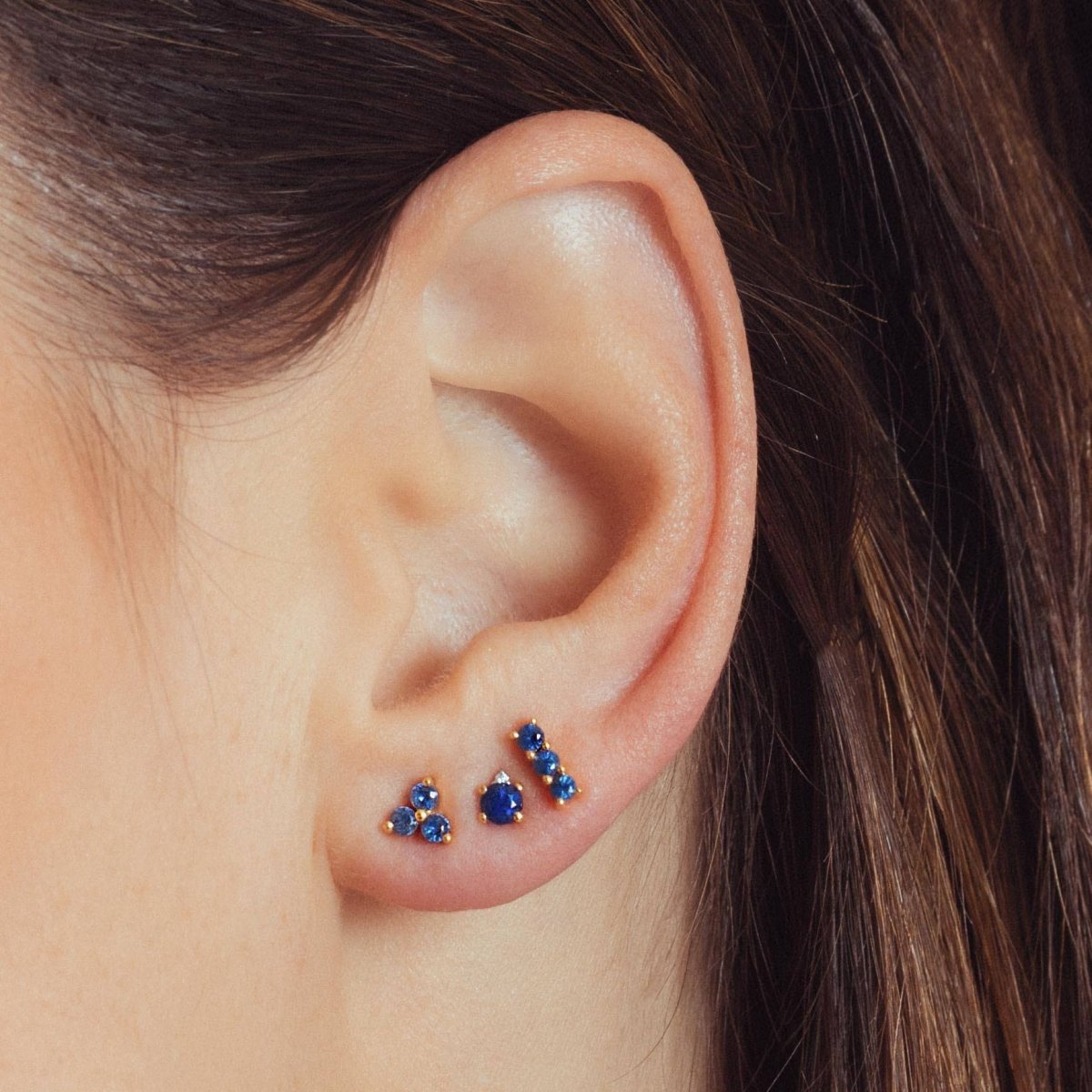 Sapphire and vermeil gold earrings