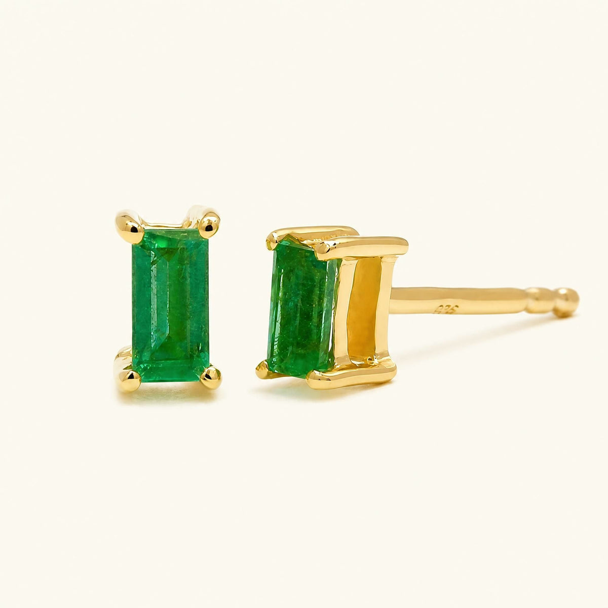 Shanti Emerald Earrings - yellow gold