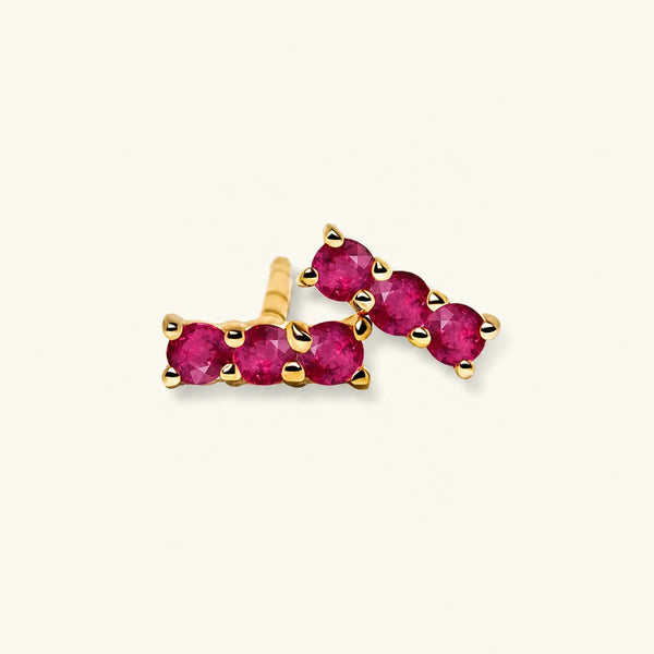 Tina Ruby Earrings - yellow gold