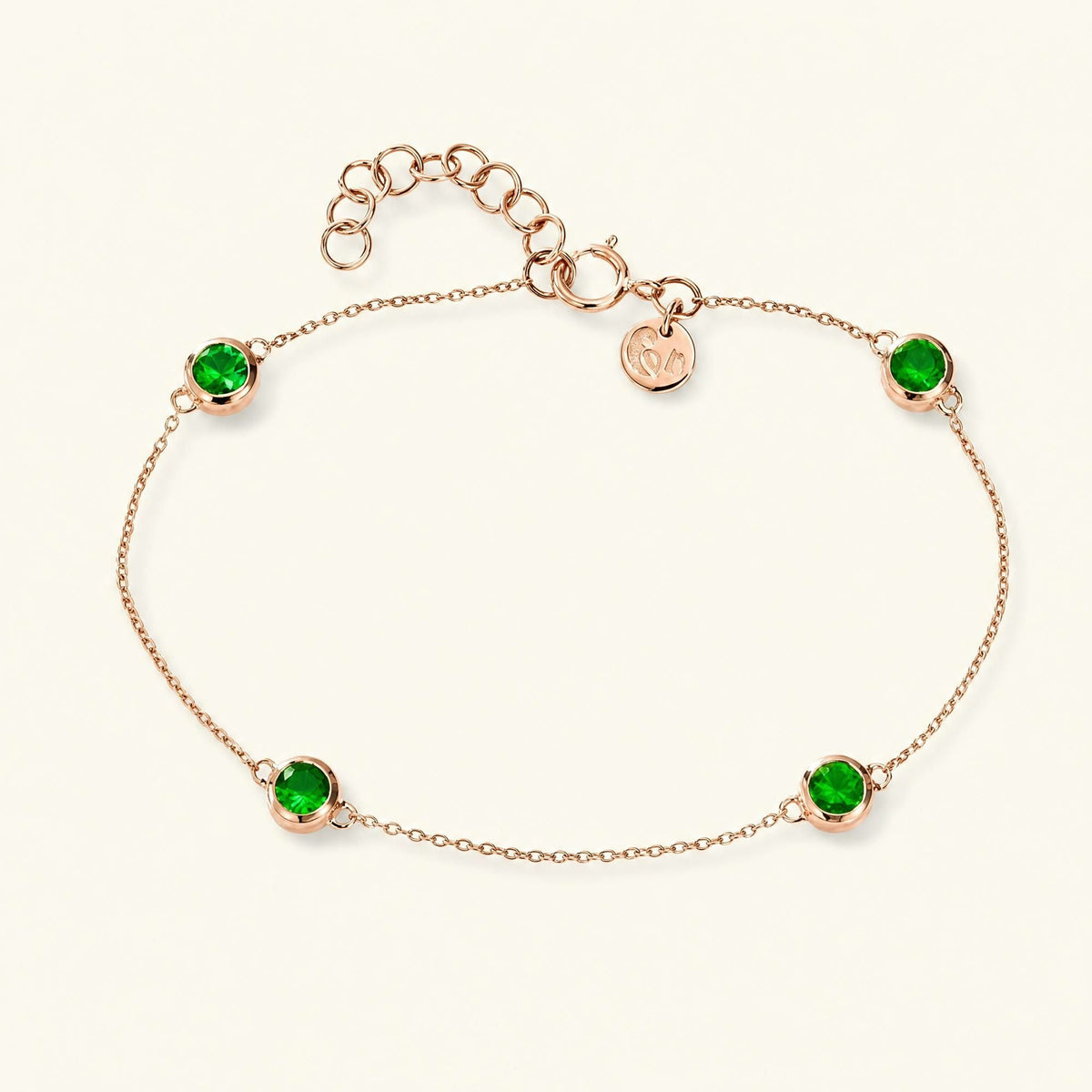 Dhanya emerald bracelet in rose gold