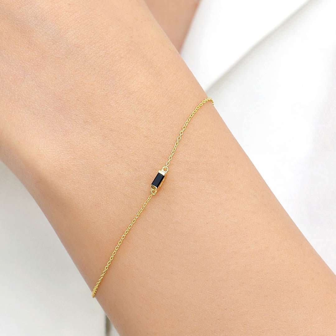 Shanti black diamond baguette bracelet