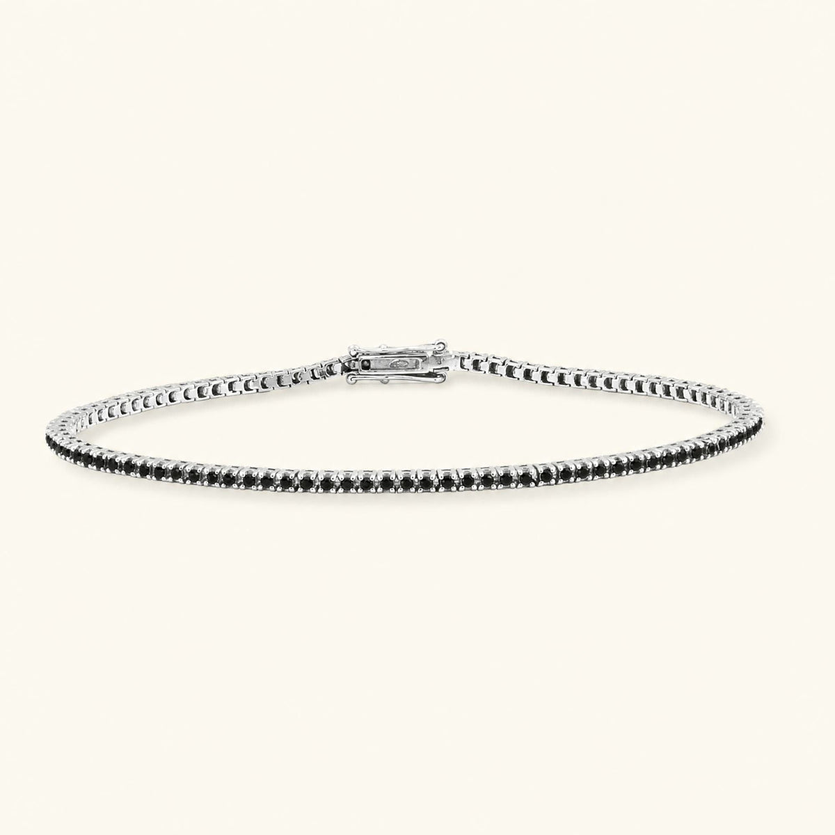 Ganga river tennis bracelet black diamond white gold 18K
