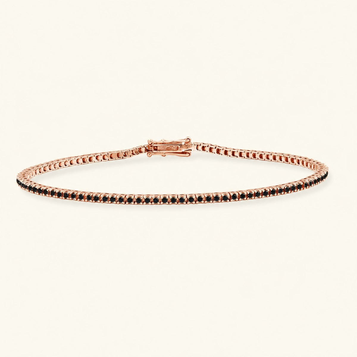 Ganga black diamond tennis bracelet rivière rose gold 18K