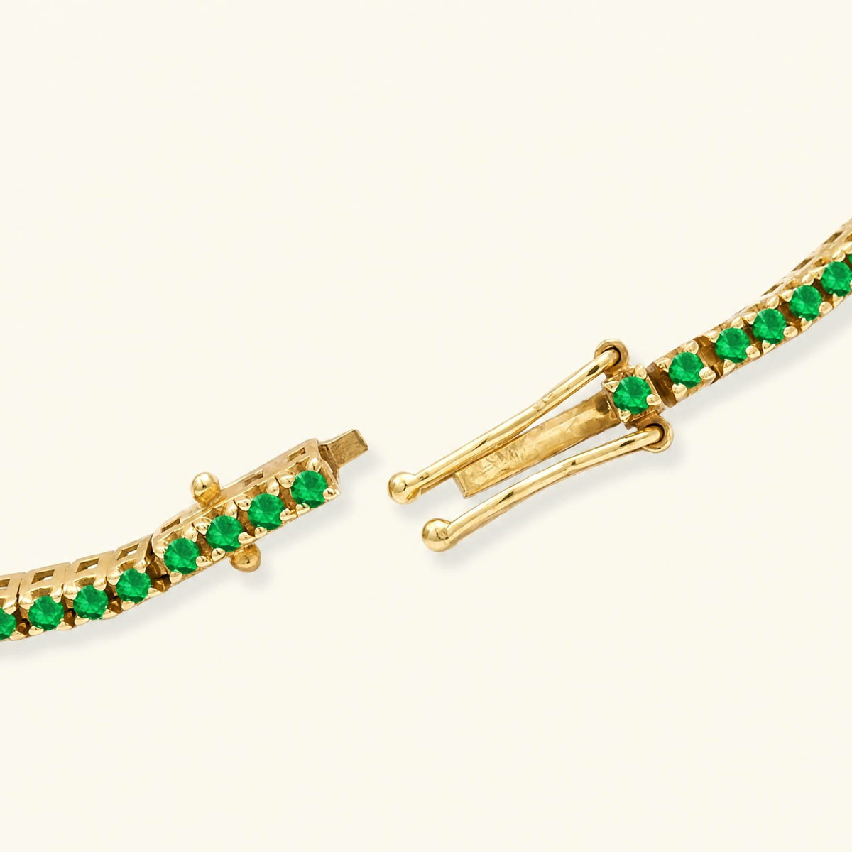 Ganga emerald tennis bracelet yellow gold 18K double security lock