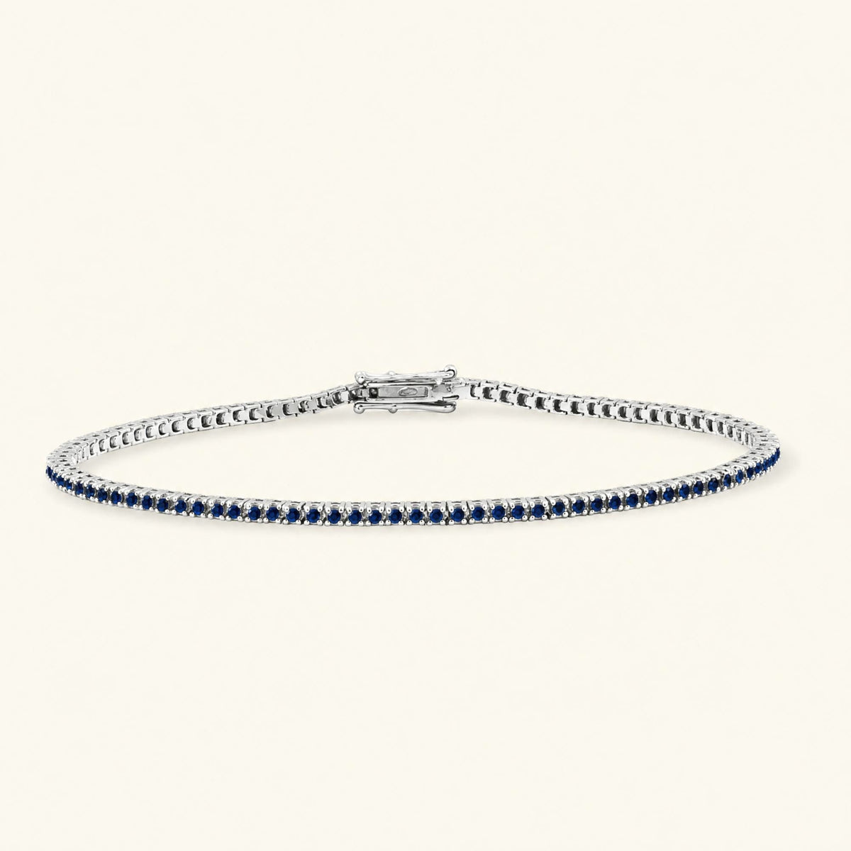 Sapphire tennis bracelet rivière white gold 18K