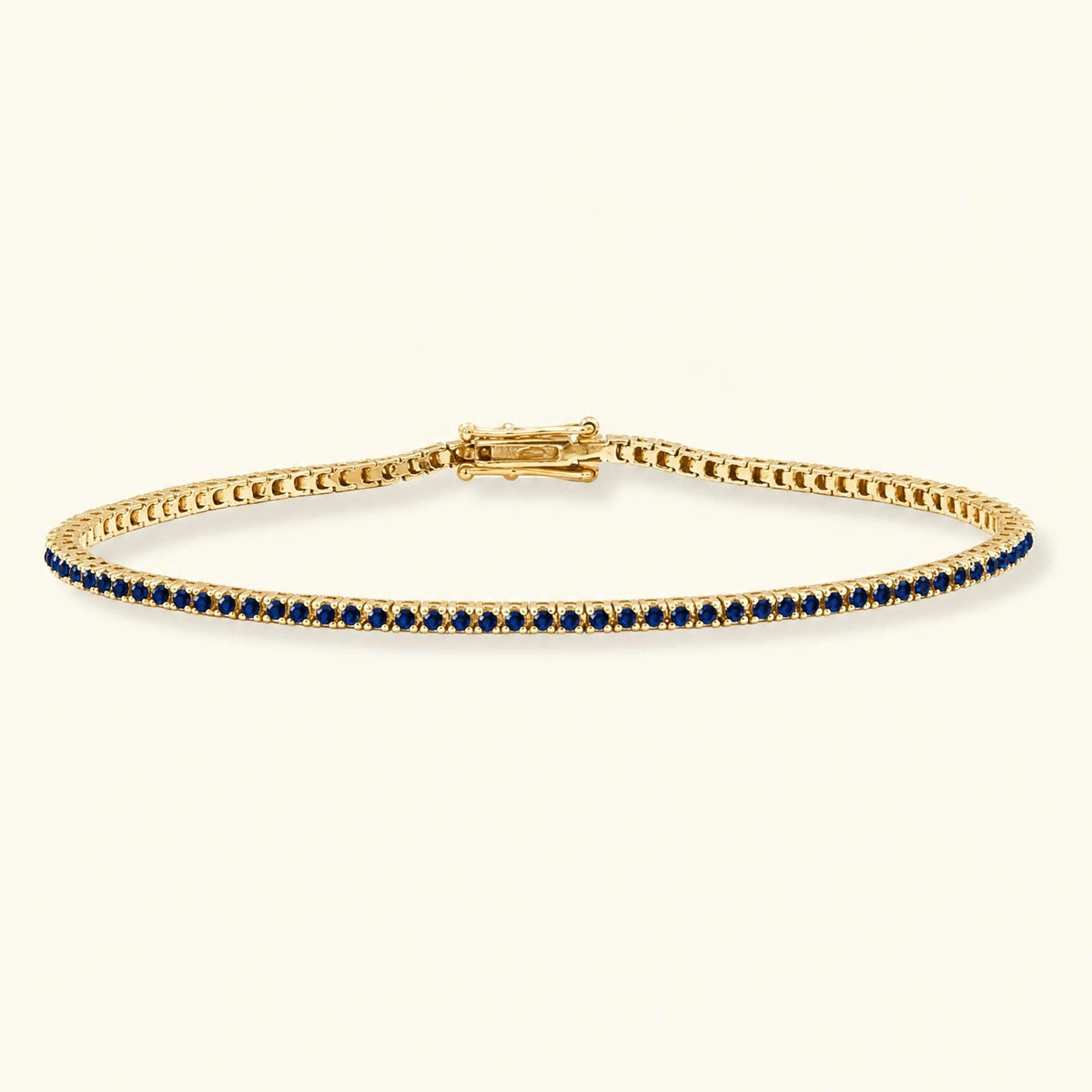 Sapphire tennis bracelet rivière yellow gold 18K