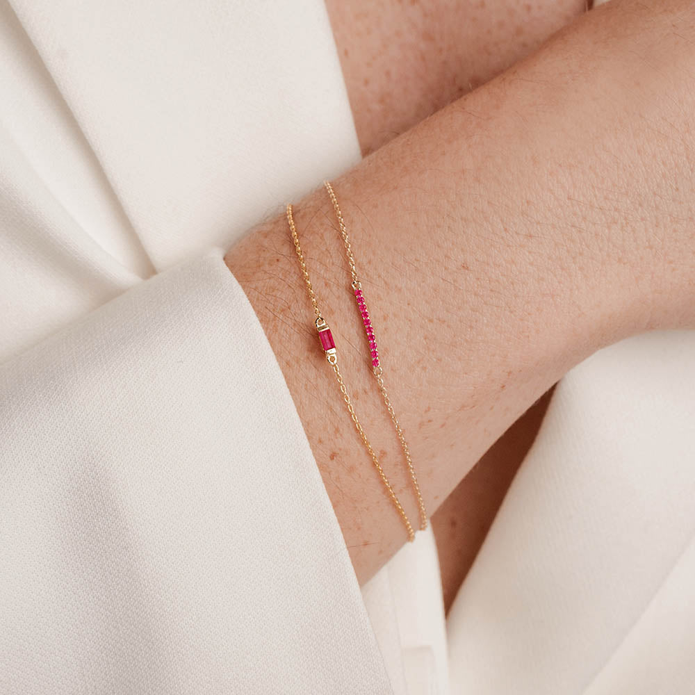 Ruby bracelet for women in vermeil